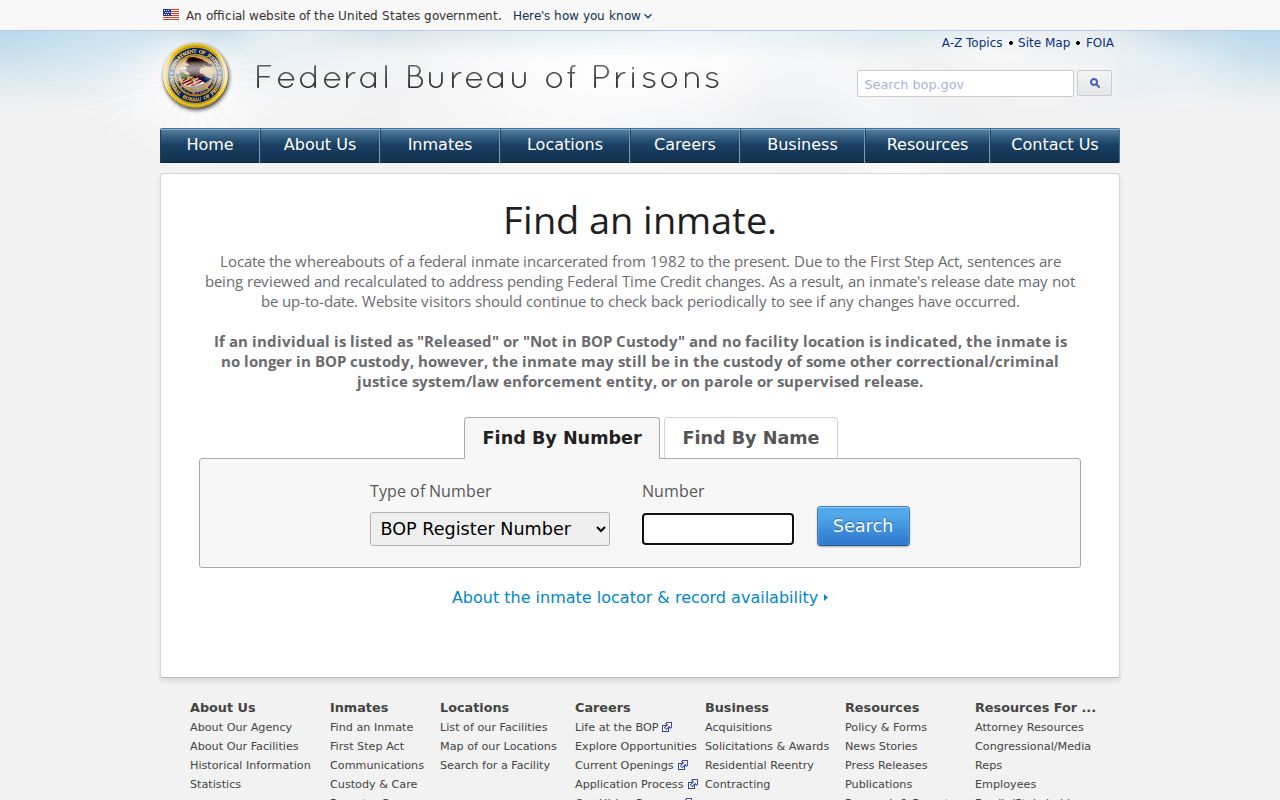 Vernon Parish federal criminal history Bureau of Prisons locator