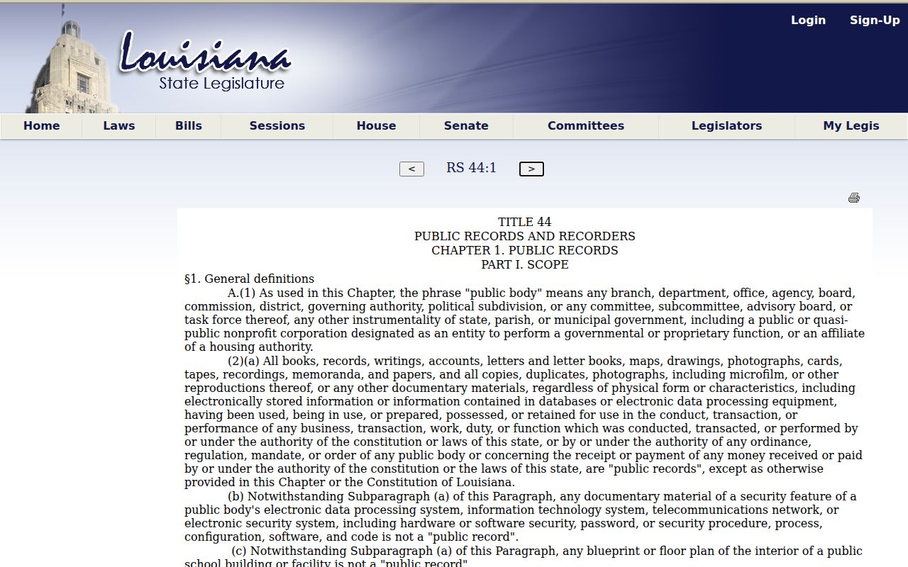 Vernon Parish arrest history Louisiana public records definition