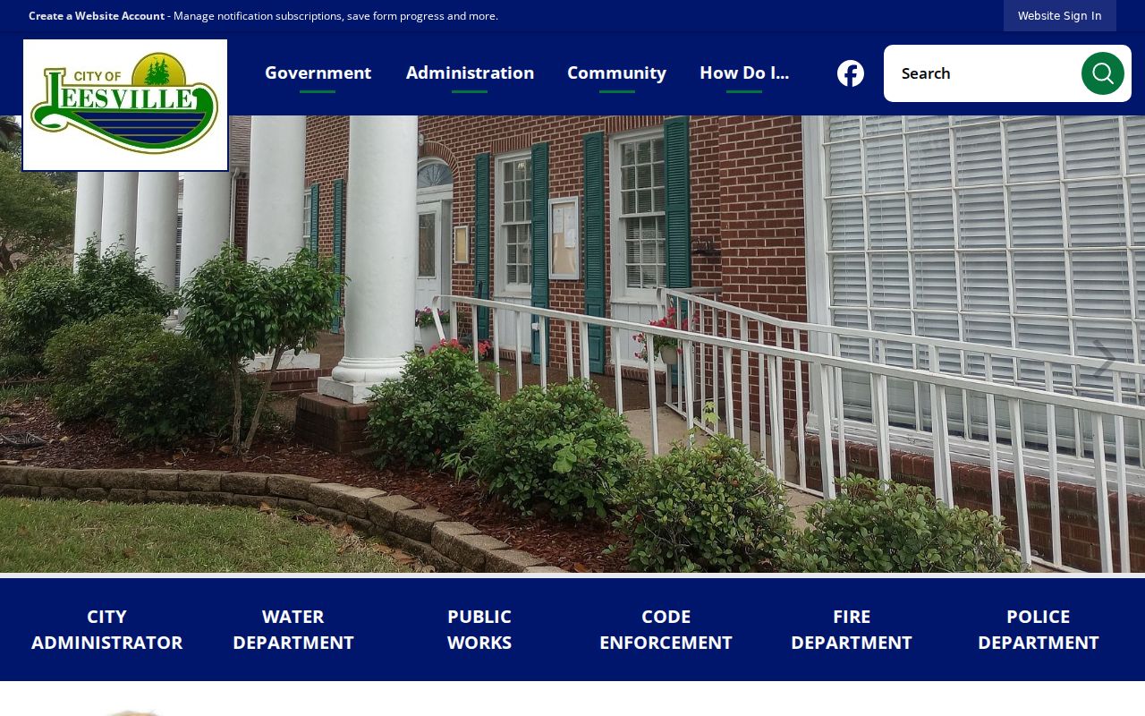 Official City of Leesville website for municipal records contacts